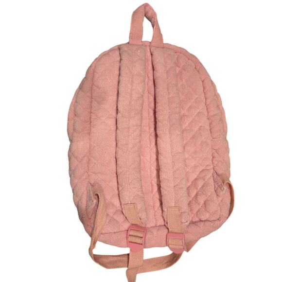 Moon Nude Candy Pink Terry Quilted Backpack 11" x 16" x 5" - Picture 5 of 8